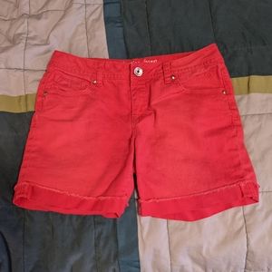 Red Justice Brand Mom Shorts